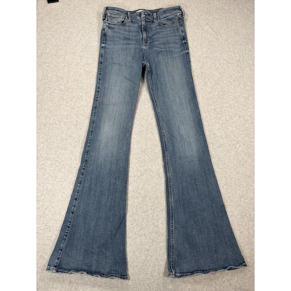 Hollister Women's Flared Blue Denim Jeans Size 29 Waist